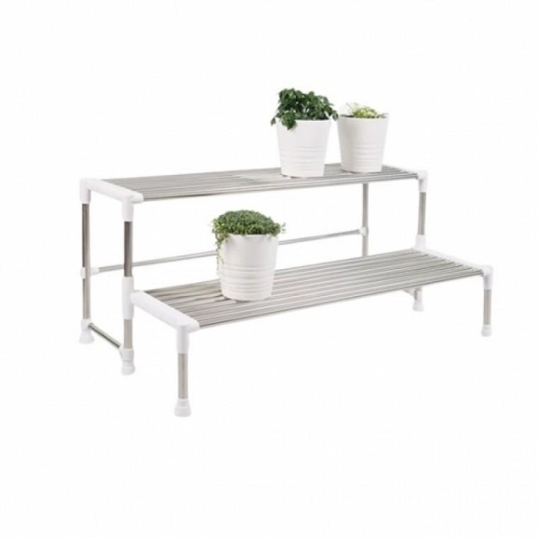 다용도선반 2단 계단식 화분진열대 식물선반 화분정리대 다육이정리선반