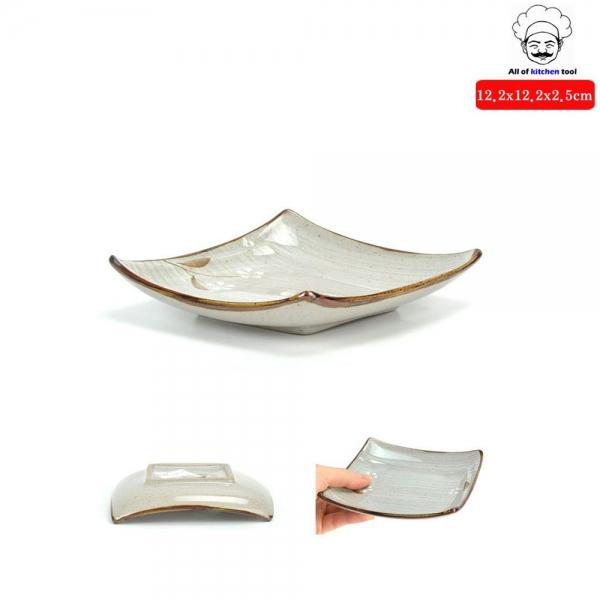 로코 설화 도자기 사각접시 12.2cm