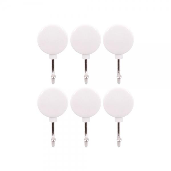 DF 화이트 바둑알행거(6P) 글루부착고리 벽면고리