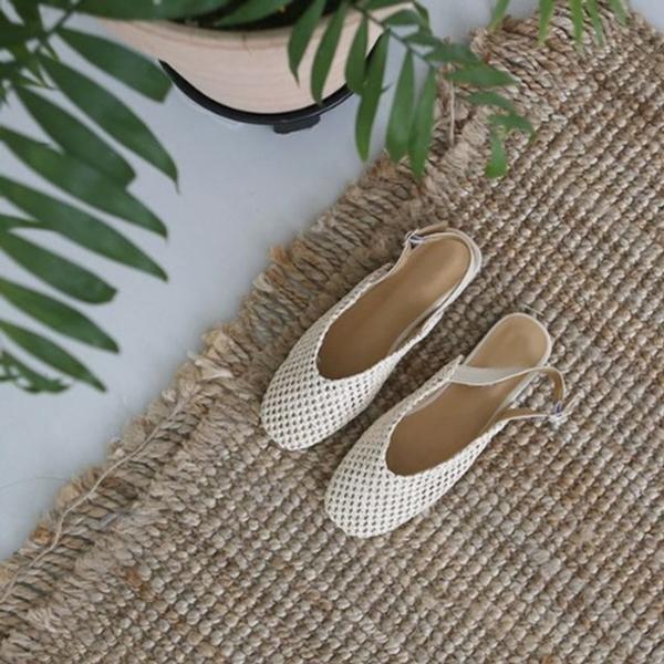 편한 메쉬 라탄 그물스트랩 샌들 데일리 슈즈 플랫