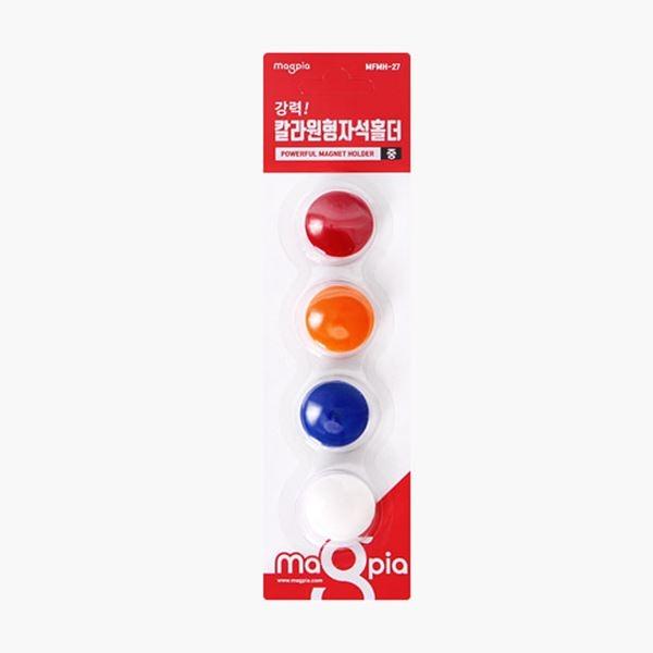 칼라 원형 자석홀더 무광(중) 27mm 4개입