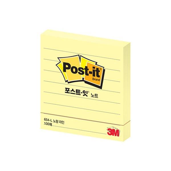 포스트잇 노트 라인 노랑 654 (76x76)