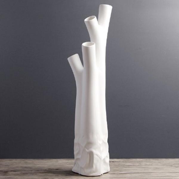 북유럽풍 모던 나무 도자기 인테리어 꽃병 화병 M183