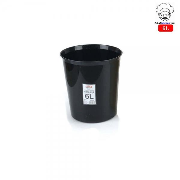 오픈형 플라스틱 휴지통(블랙)-6L