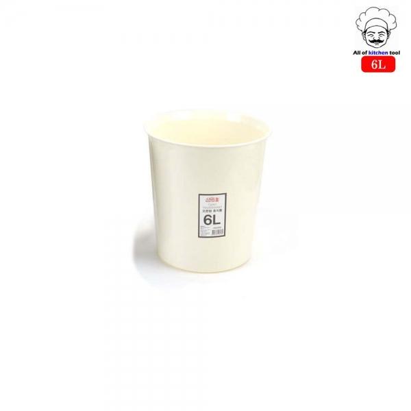 오픈형 플라스틱 휴지통(아이보리) 6L