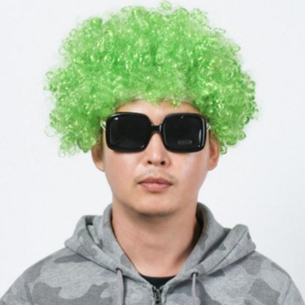 이벤트 노래방 코스프레 뽀글이 파마 파티 가발 그린