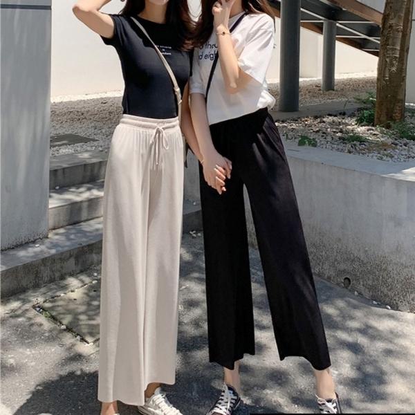 여성 와이드팬츠 밴딩 데일리팬츠 스판 통바지 6컬러
