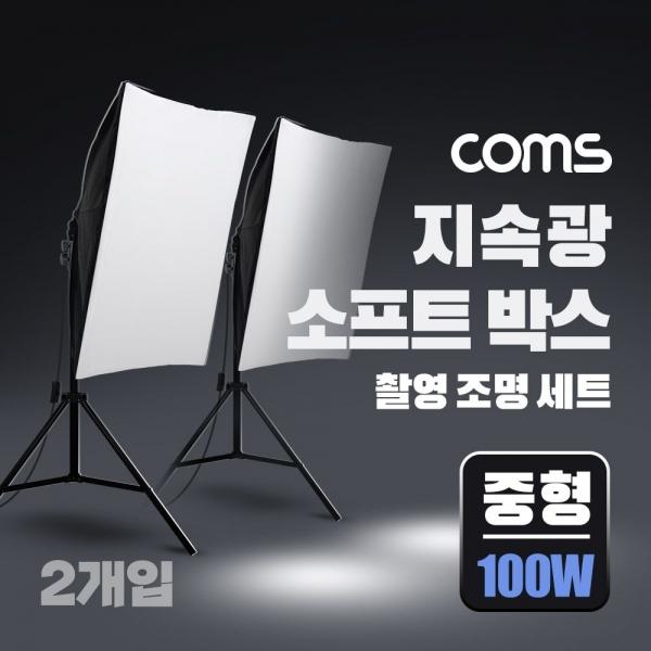 지속광 소프트 박스 조명 세트(중형 100W 2개입)