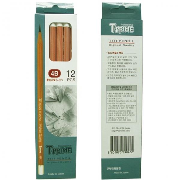 티프라임 미술연필 4B 12자루(티티) - 43492