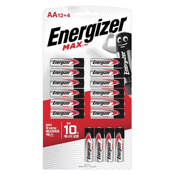 에너자이저 건전지 맥스 AA 12 plus 4