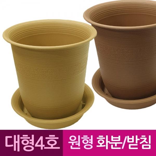 웰빙 원형 플라스틱화분 화분받침 대형4호 A