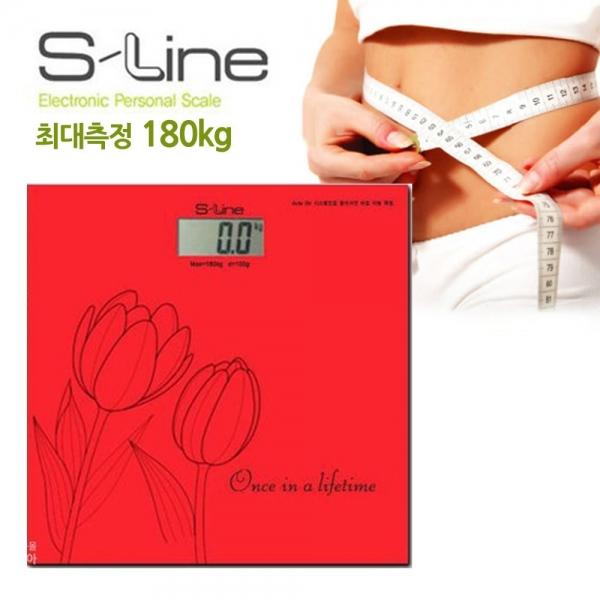 에스라인 180kg 빨강튤립 디지털 체중계 250 A