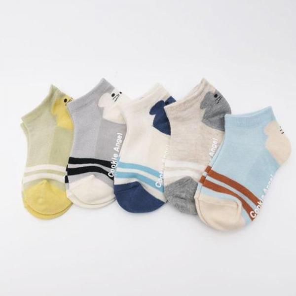 남아 귀여운 캐릭터 양말 5족 여름 발목 유아동 초등