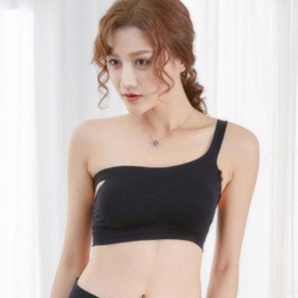 여자 여성 민소매 무지 나시 숏탑 브라탑 선택 블랙
