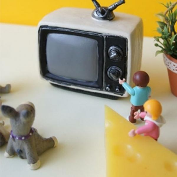 화이트TV 미니어처 피규어 장식소품 홈데코 인테리어