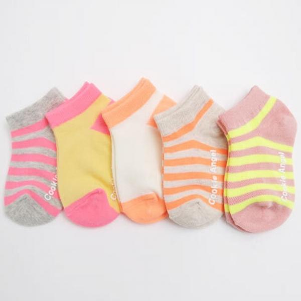 네온 형광 여아 양말 5족 망사양말 여름양말 유아동