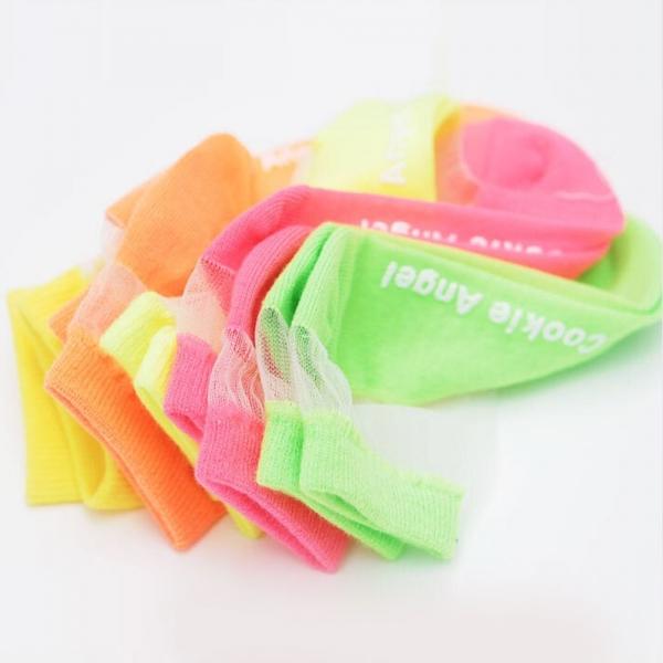 유아동 형광색 시스루 양말 5족 초등 키즈 망사 발목