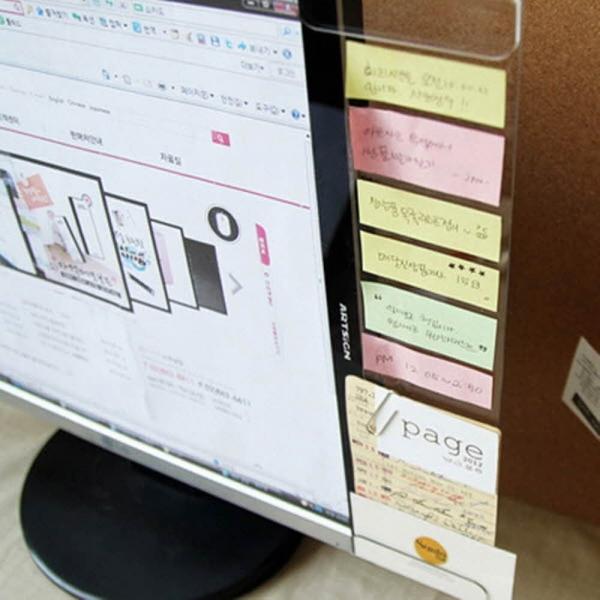 명함꽂이 모니터 메모보드 모니터부착판 모니터메