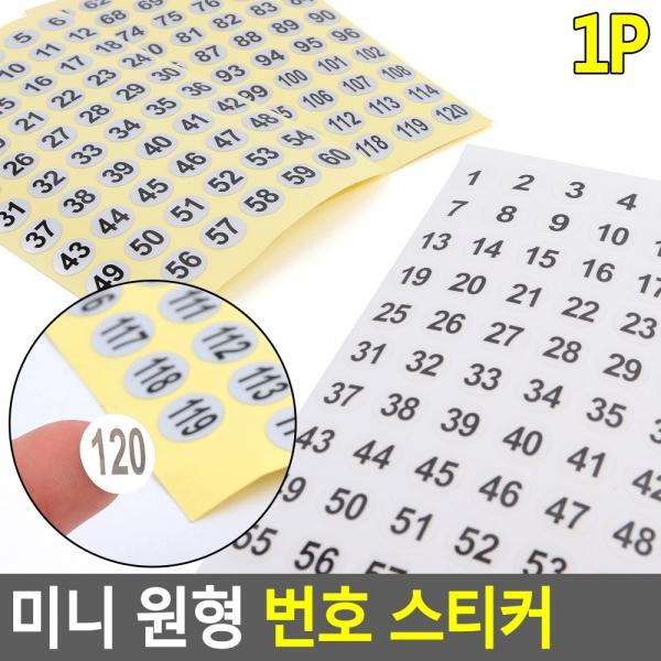 미니 원형 번호 스티커