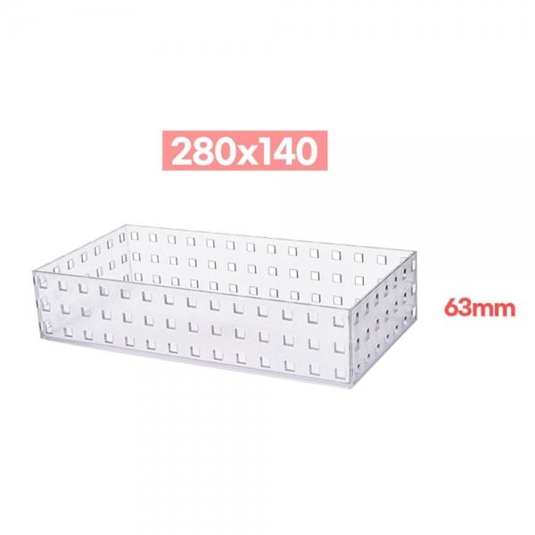 반투명 플라스틱 사각수납함 63mm 적층가능 공간활용