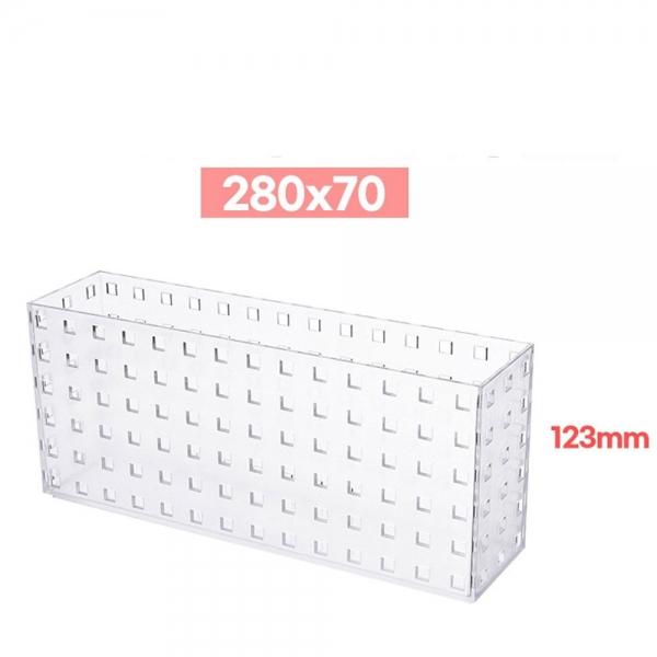 다용도 플라스틱 반투명 사각수납함 123mm 적층가능