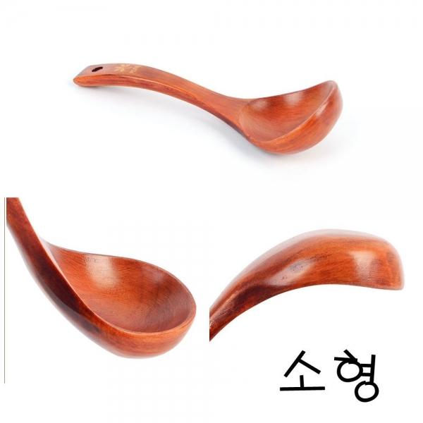 소형 원목 국자 편리한 옻칠 가공처리 곡선형 손잡이