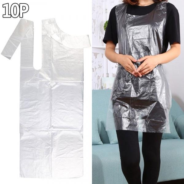 일회용 위생 앞치마 비닐 10P X8개 다용도 작업 투명