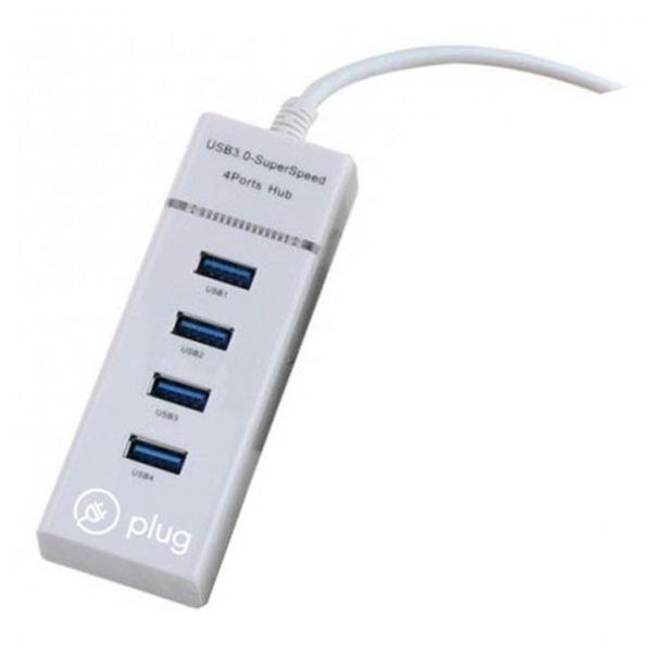 플러그 USB3.0 4포트 허브 PLC-012C 화이트