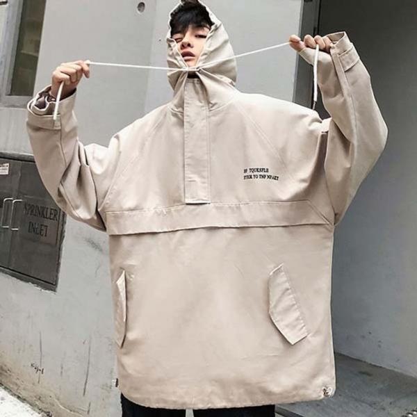 남성 캐주얼 오버핏 여행 학생 아우터 집업 바람막이 CM