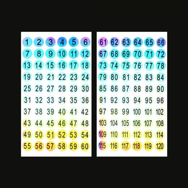 미니 숫자 원형스티커 홀로그램 숫자 스티커 DD-10473