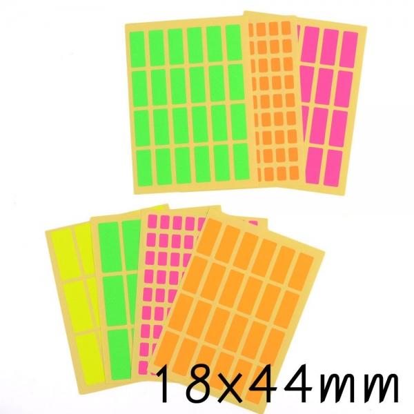 컬러 라벨스티커 18x44mm X4개(랜덤) 사각 스티커