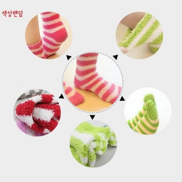 줄무늬 수면양말 파스텔톤(색상랜덤)
