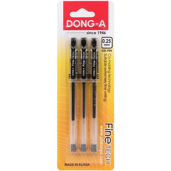 파인테크 0.25mm볼펜 블랙 3개입 세트