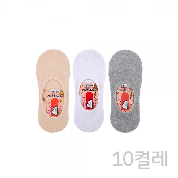 DF 숙녀용 면덧신(10켤레) 벗겨짐방지 실리콘부착