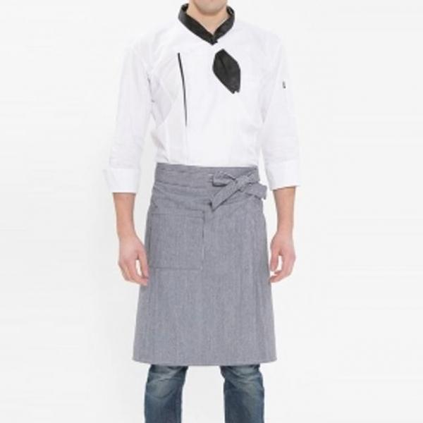 허리형 줄무늬 앞치마 네이비 화이트 요리 주방 공방