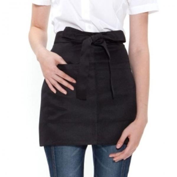 허리형 미니 단색 앞치마 블랙 요리 주방 미술 공방