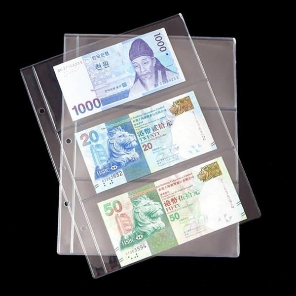 지폐홀더 앨범 pvc 페이지 머니 통화 컬렉션 사진폴더