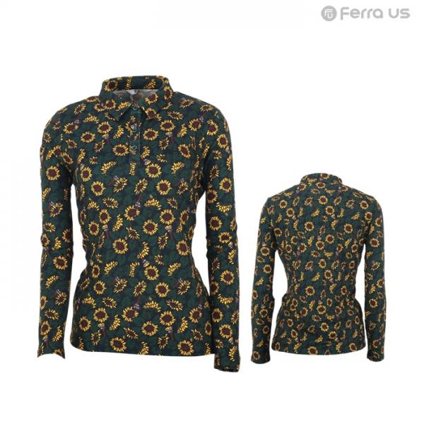 페라어스 여성 골프 해바라기 카라 티셔츠 ATBU5062R9