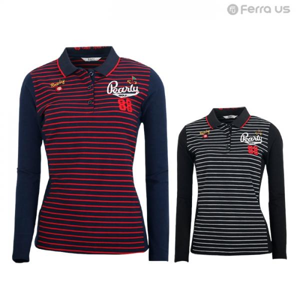 페라어스 여성골프 스트라이프 카라티셔츠 ATBU5059R8