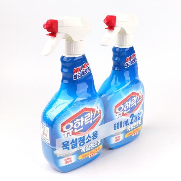 유한락스 욕실청소용 스프레이 600ml 2개