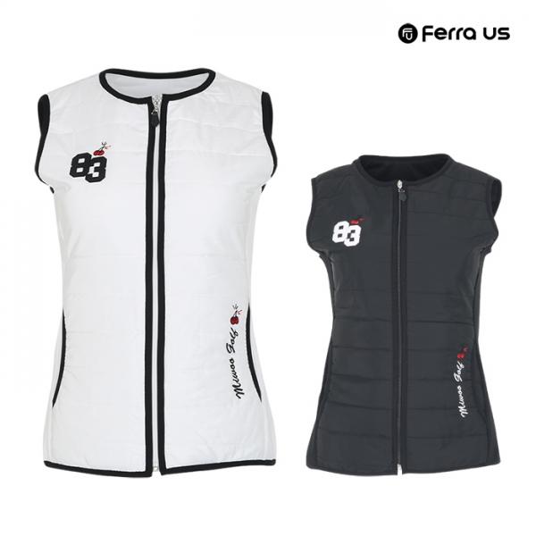 페라어스 여성 골프 앵두자수 누빔조끼 AVMI6025W1