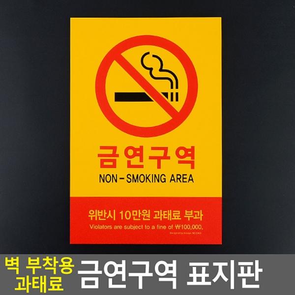 벽 부착용 금연 과태료 포맥스 안내표지판