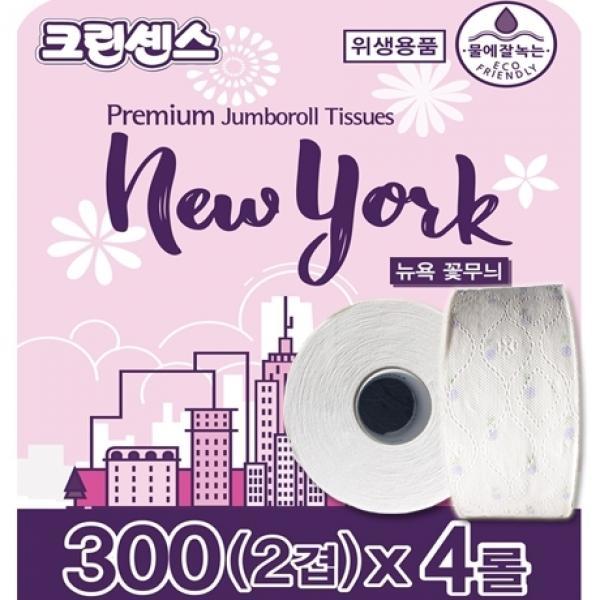 크린센스 뉴욕꽃 100m 2겹16롤 점보롤