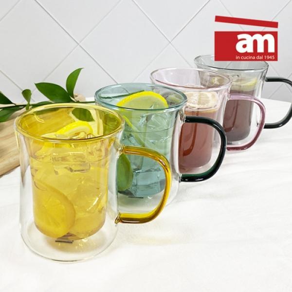 am 이태리 am 더블월 글라스-400ml_색상 택1