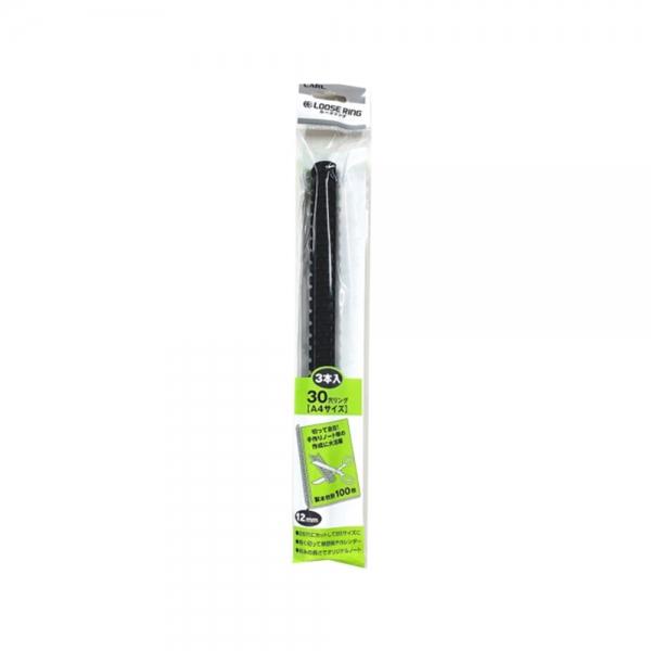 f20 156720 CARL 정품 루즈링 LR-3012(12mm) 블랙 3본입 12mm 100매 제본 1개 1개입