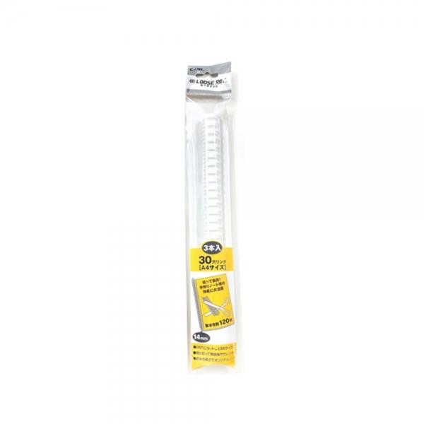f20 137708 CARL 정품 루즈링 LR-3014(14mm) 화이트 3본입 14mm 120매 제본 1팩 1개입