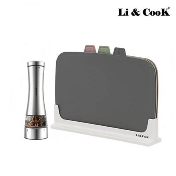 리앤쿡 레스트 항균99.9 도마 4종+솔트&페퍼 무선 그라인더