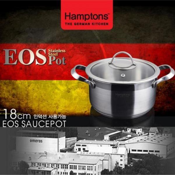 독일 햄튼 EOS 인덕션 3중바닥 냄비 18cm양수 HEOS-18P