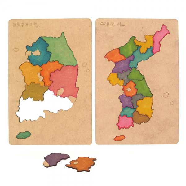 모또 나무 입체퍼즐 교구 우리나라 지도 행정구역 2종 세트