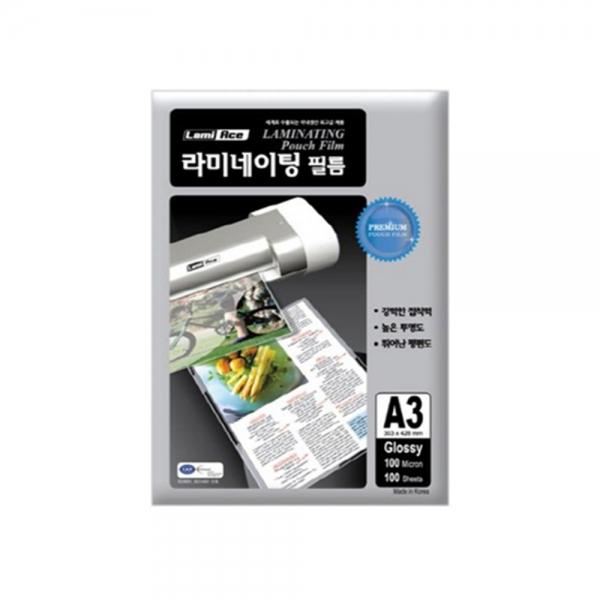 f20 139108 라미에이스 코팅지 A3 100mic 100매입 고품질 정전기방지원단사용 1개 1개입